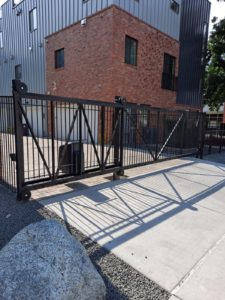Commercial ornamental iron gate