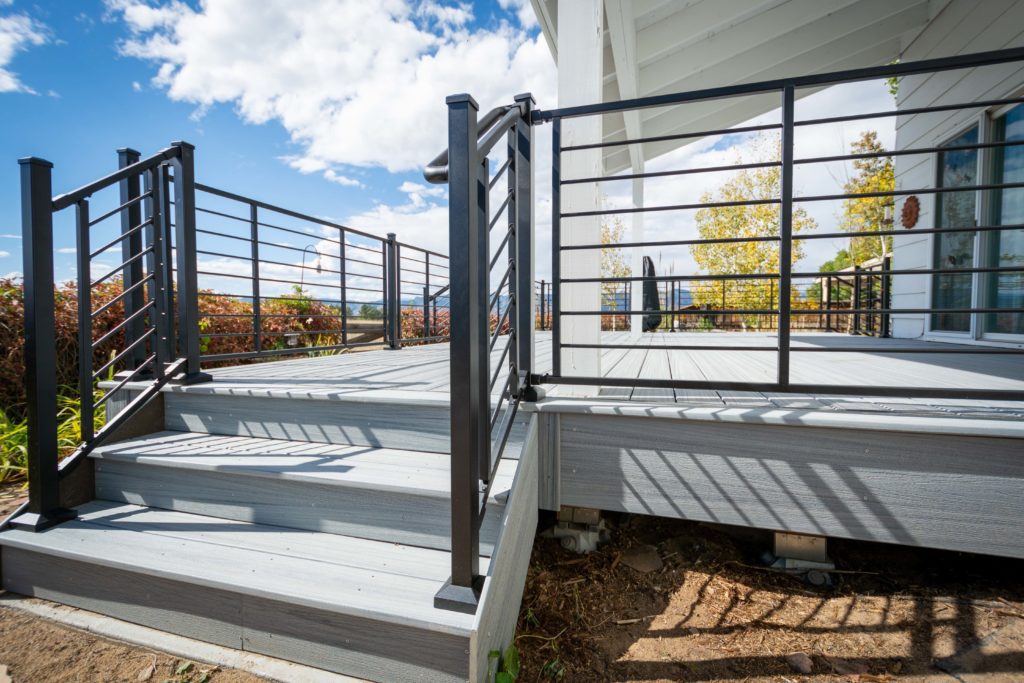 Custom Trex Deck with Horizontal Iron rails