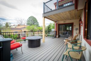 Trex deck with iron railings