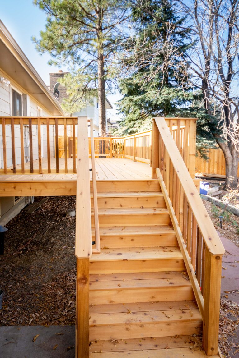 Cedar deck stairs Morrison CO