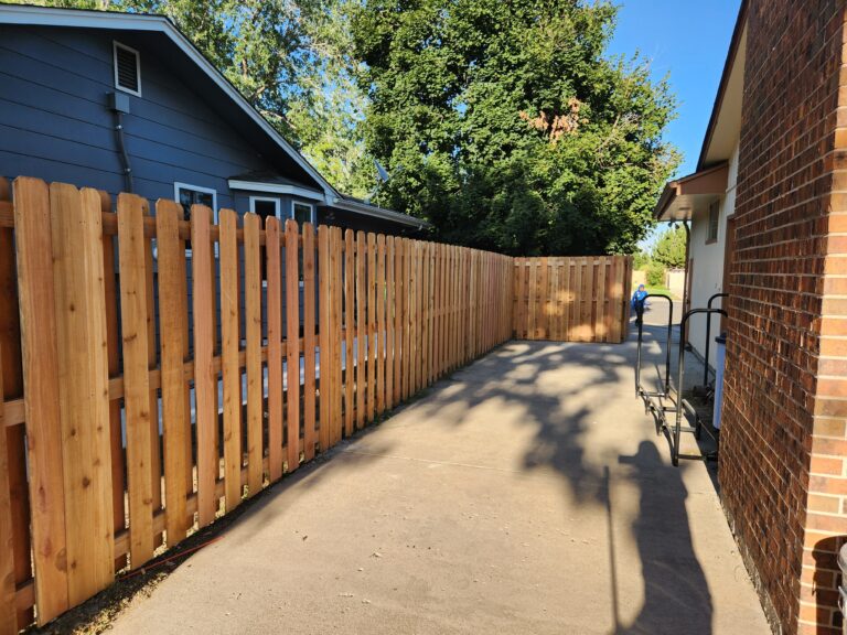 Cedar fence alternating pickets Lakewood