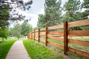 Cedar open rail fence Ken Caryl Master Association