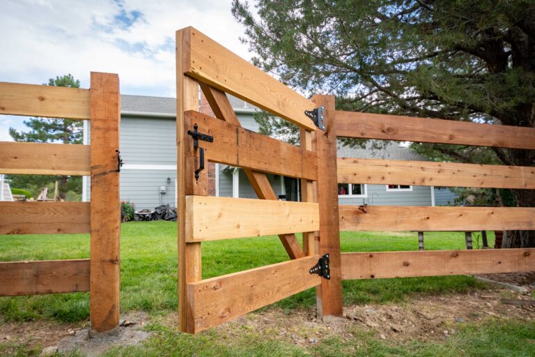 Cedar split rail gate Ken Caryl Master Association