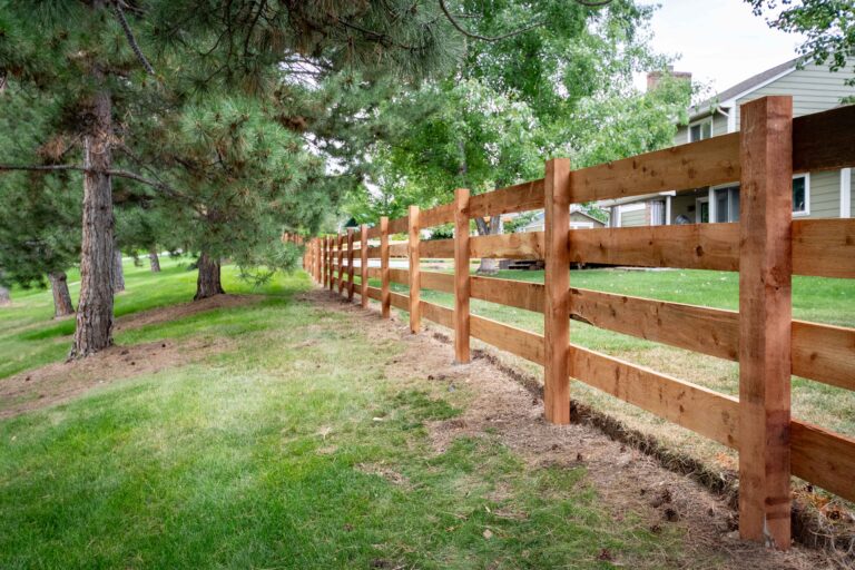 Cedar open rail fence Ken Caryl Master Association