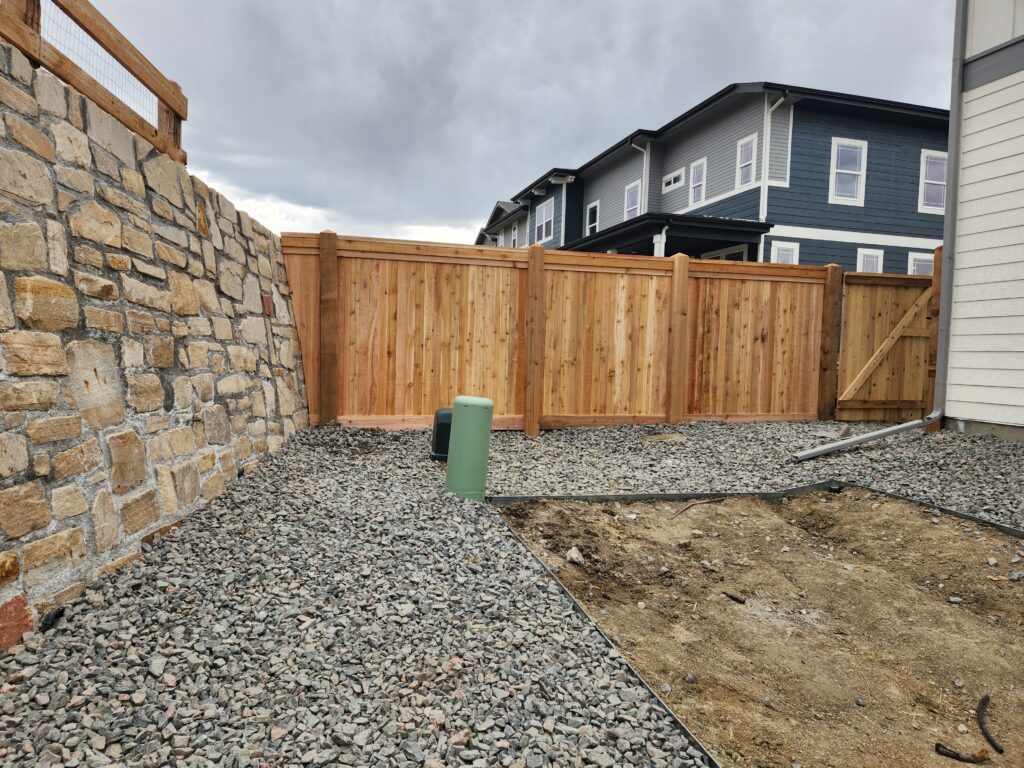 Cedar fence with top cap Castle Rock CO