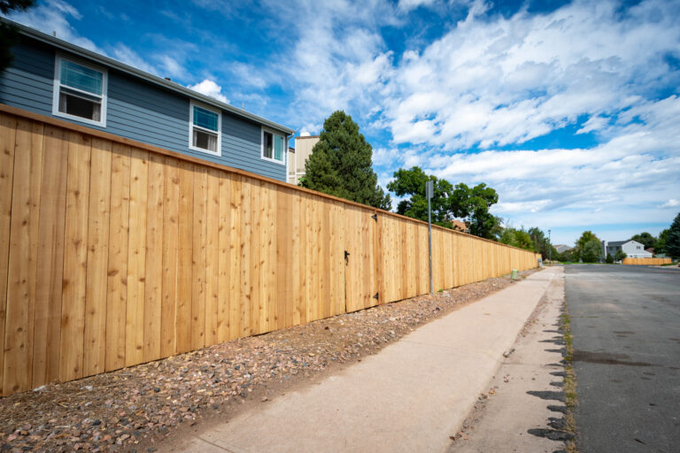 Cedar fence and gate Ken Caryl Master Association