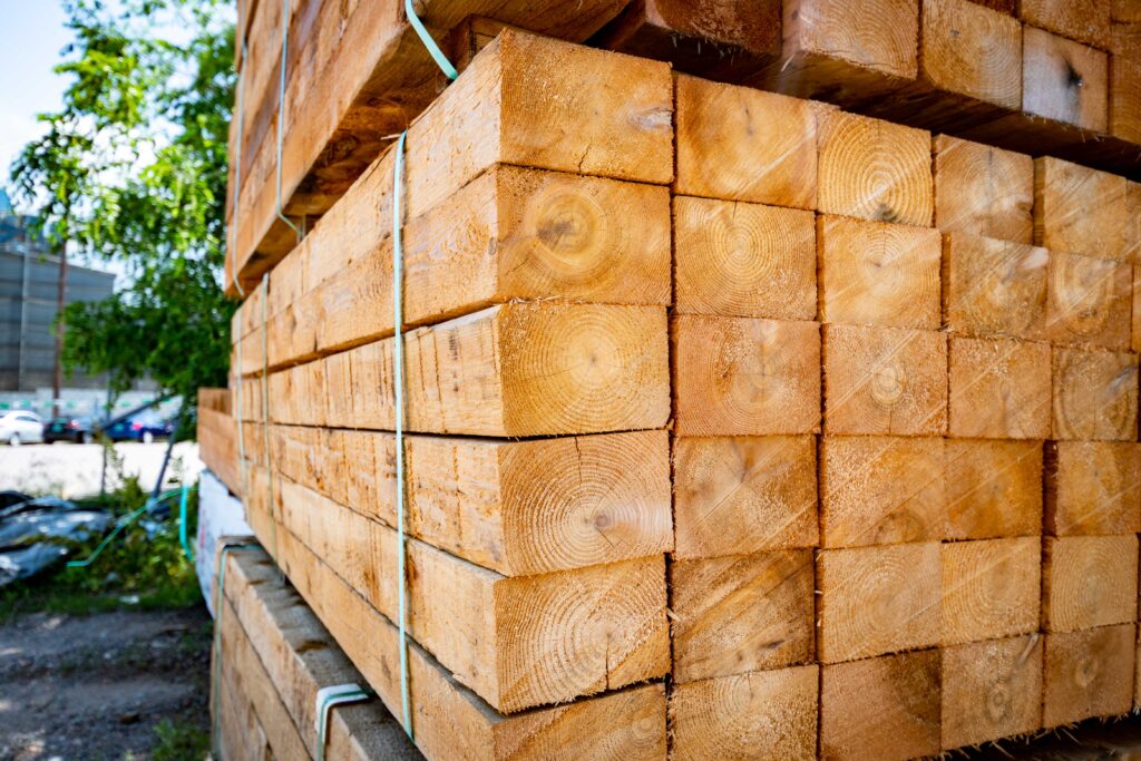 Cedar fence posts supply yard