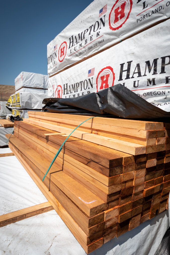 Cedar lumber supply yard