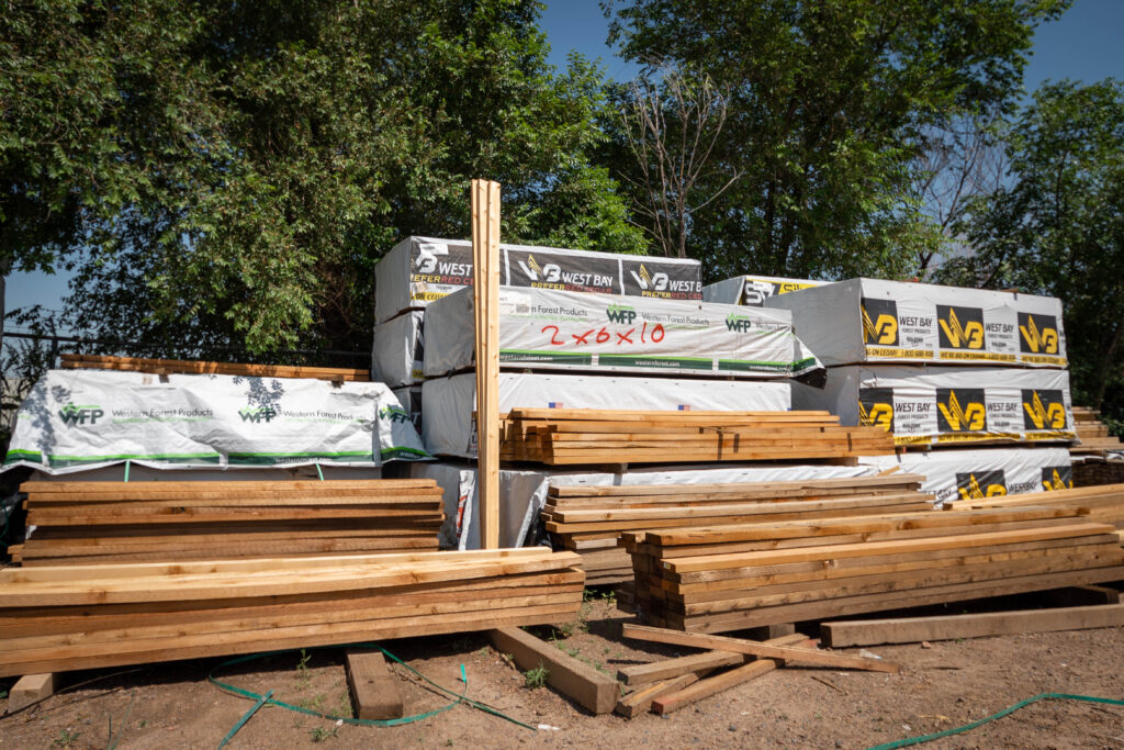 Cedar planks supply yard