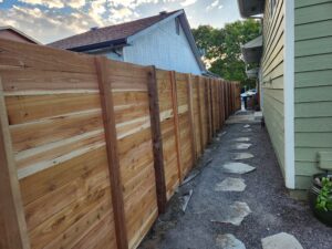 Cedar horizontal fence