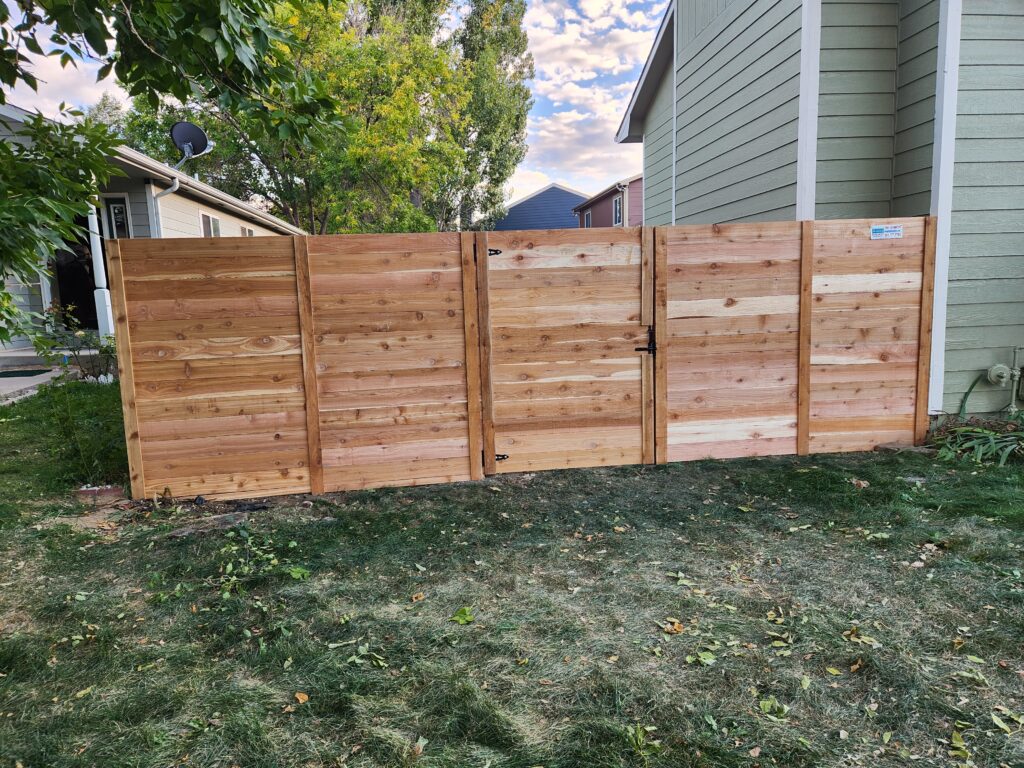 Cedar horizontal fence and gate