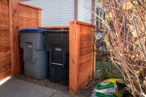 Cedar trash enclosure fence Longmont