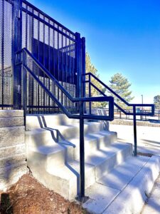 Iron gate and stair handrail CO Christian Academy Englewood