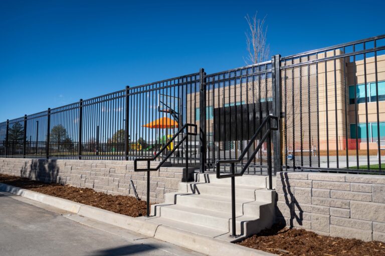 Ornamental iron fence and gate CO Christian Academy Englewood