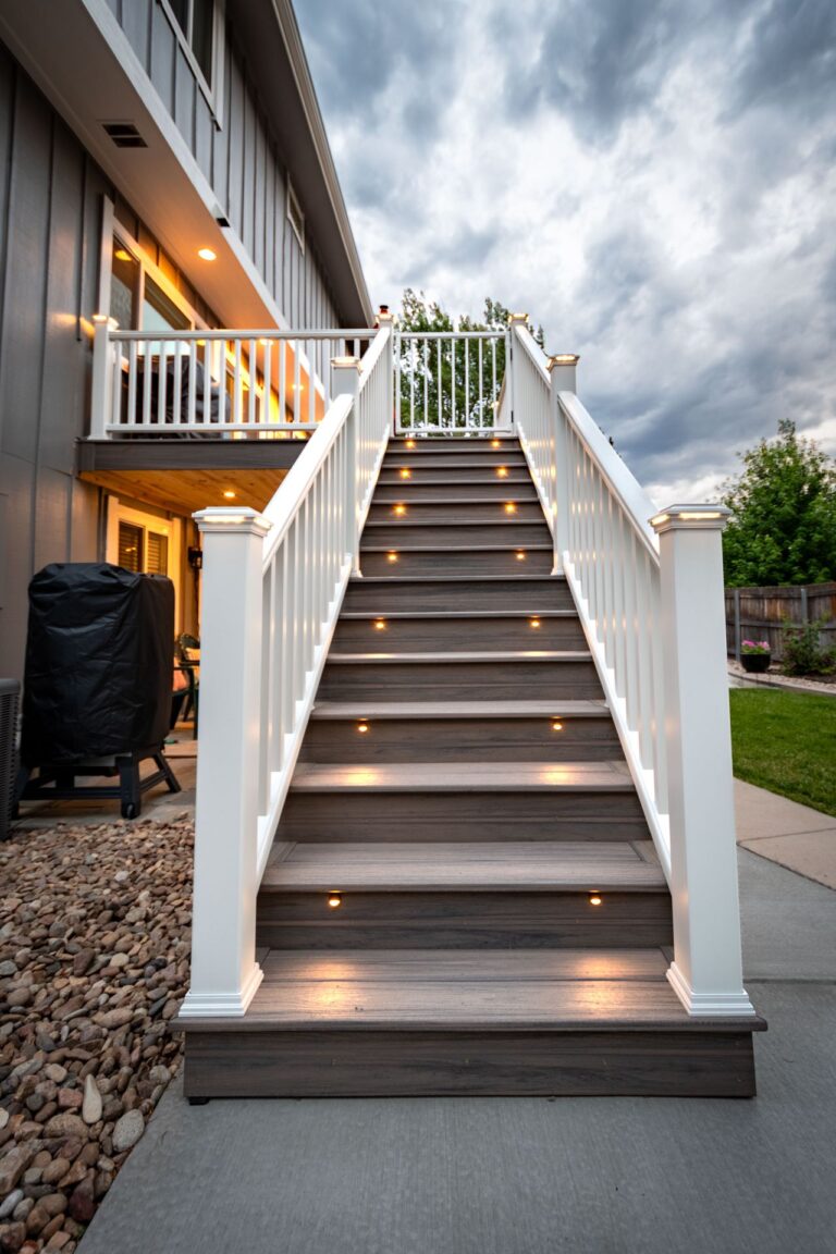 Lighted Deck Stairway