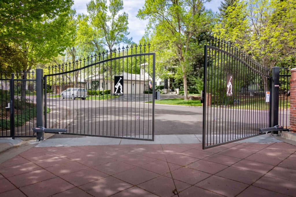 West Polo Club auto iron front gate with custom logo