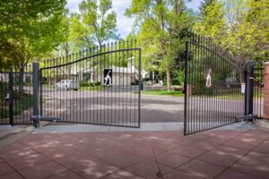 West Polo Club auto iron front gate with custom logo