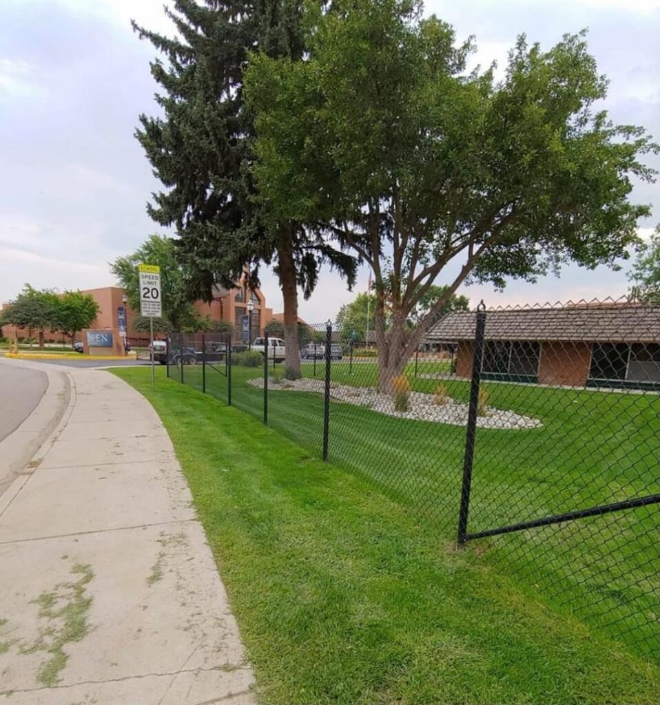 black chain link fence