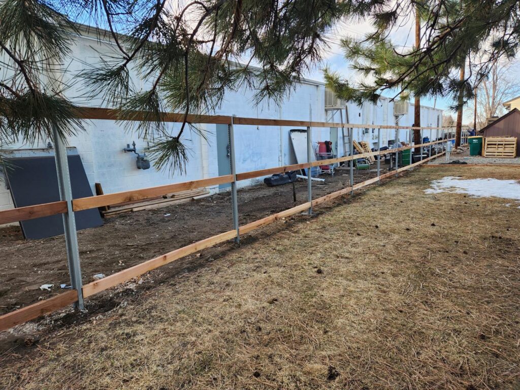 cedar with steel posts