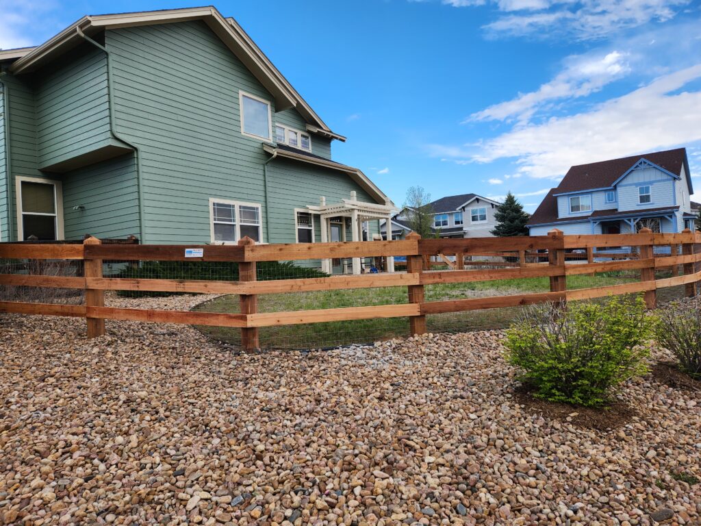 Modern Split Rail Fence - Castle Rock, CO