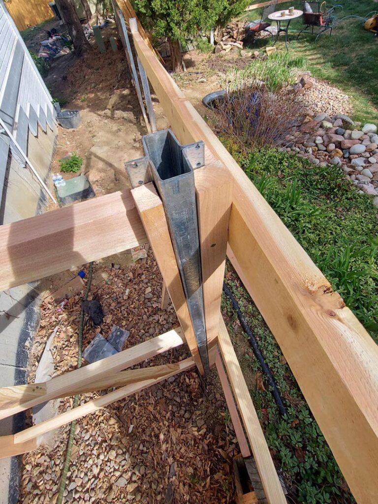 steel post top view