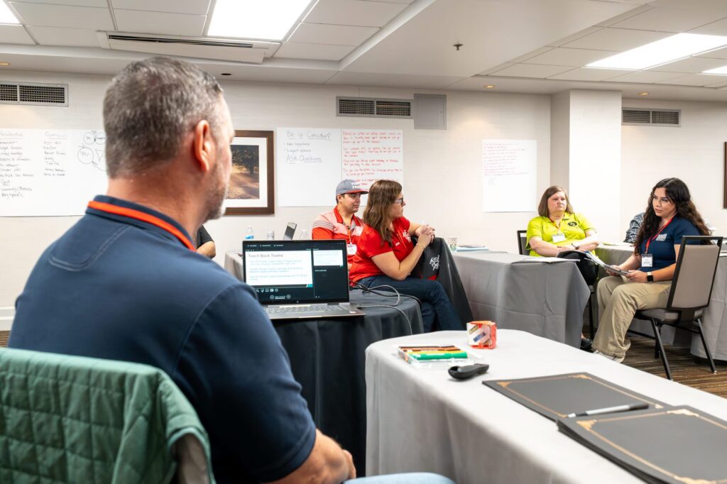 Briana (far right) attending a course at AFA University