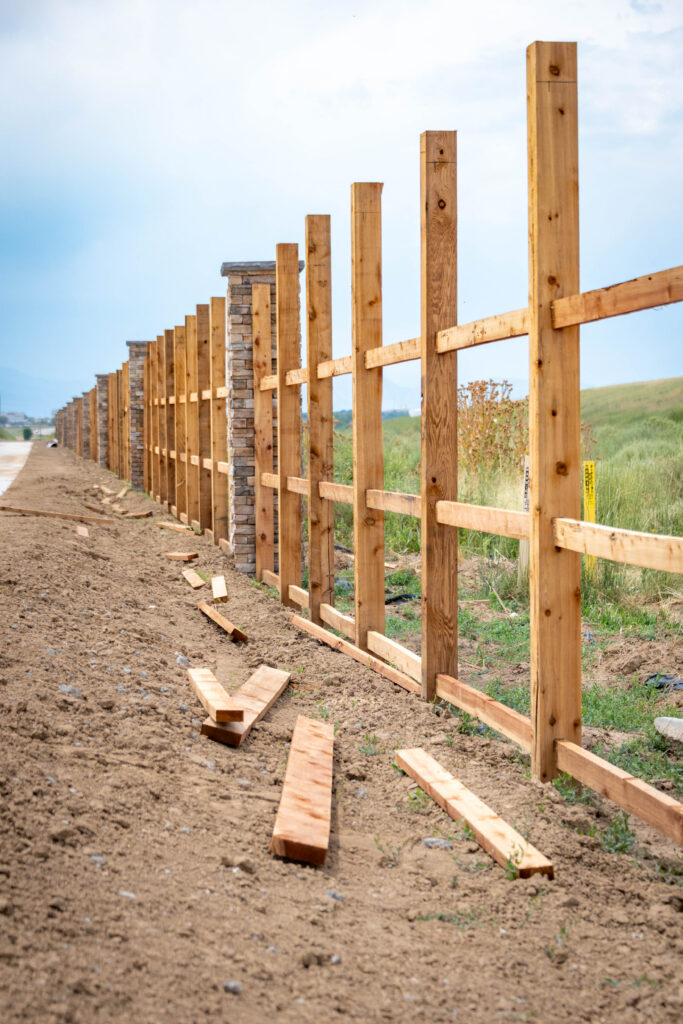 Cedar Fence Build in Progress - Lennar East Creek