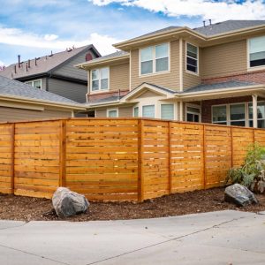 Cedar horizontal fence Central Park Denver