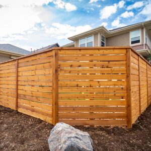 Cedar horizontal fence Central Park Denver