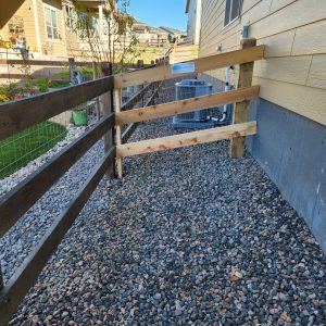 Cedar open rail fence with wire Castle Rock