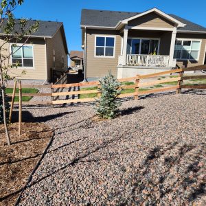 Cedar open rail fence with wire Castle Rock
