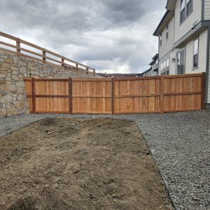 Cedar fence with top cap Castle Rock CO