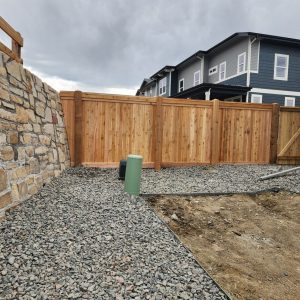 Cedar fence with top cap Castle Rock CO