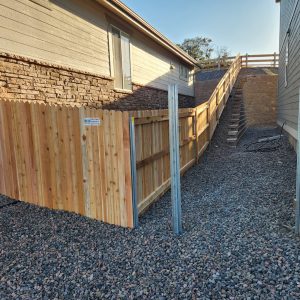 Cedar fence and metal posts Castle Rock