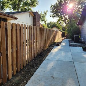 Cedar fence alternating pickets Lakewood