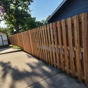 Cedar fence alternating pickets Lakewood