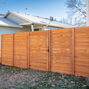 Cedar horizontal fence and gate Boulder