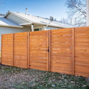 Cedar horizontal fence and gate Boulder