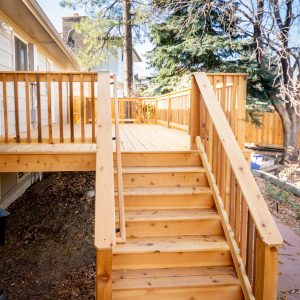 Cedar deck stairs Morrison CO