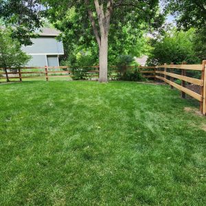 Cedar open rail fence Centennial