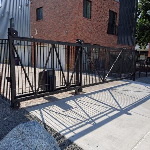 Commercial ornamental iron gate