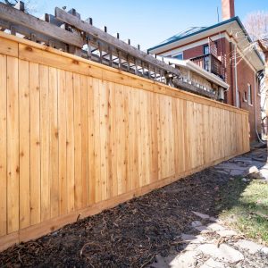 Cedar fence with top cap Denver CO