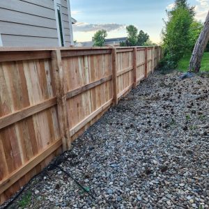 Cedar fence with top cap Highlands Ranch CO