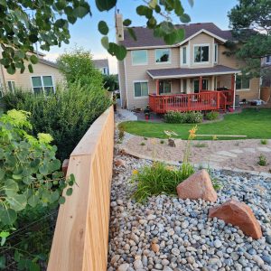 Cedar fence with top cap Highlands Ranch CO