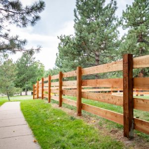 Cedar open rail fence Ken Caryl Master Association