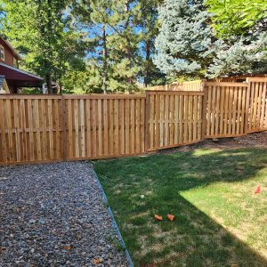 Cedar fence alternating pickets Littleton