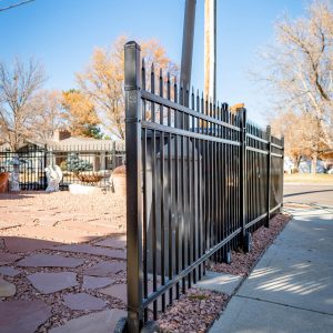 Ornamental iron fence and gate Longmont