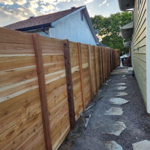 Cedar horizontal fence