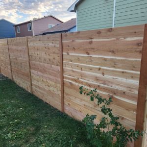 Cedar horizontal fence