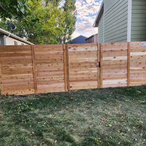 Cedar horizontal fence and gate